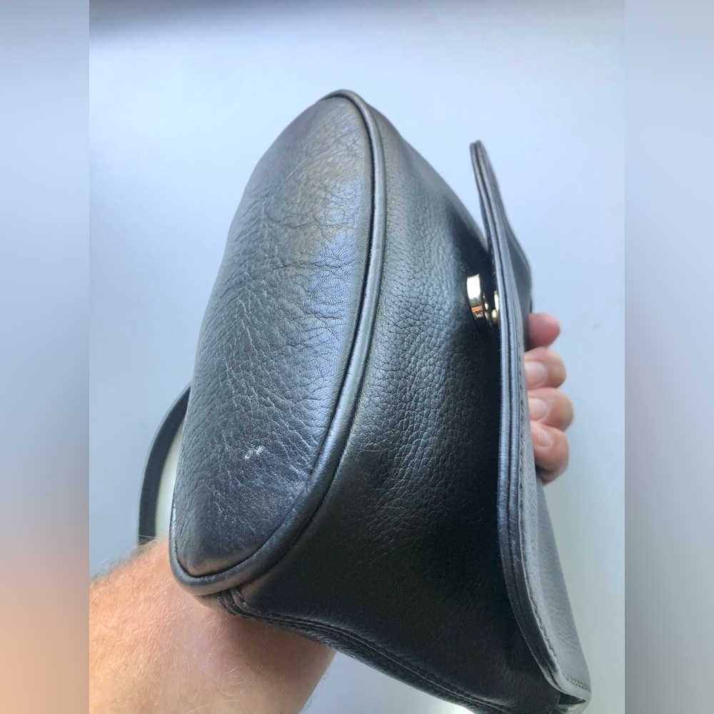 Vintage Coach Black Leather Small Sonoma Flap Crossbody #4919 with creed error - Picture 6 of 13
